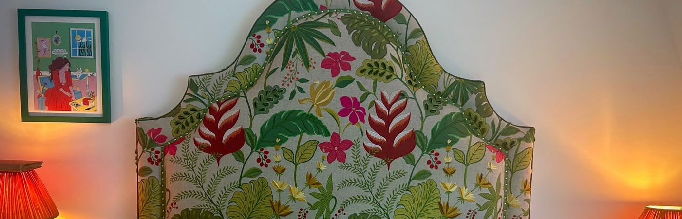 Botanical Shaped Upholstered Headboard
