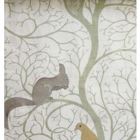 Sample-Squirrel & Dove Embroidery Fabric Sample