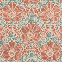 Arbour Cotton Fabric Rustic Red Blue Floral