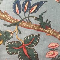 Duck Egg Blue Floral Fabric