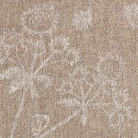 Astrea Linen Fabric Neutral Brown Floral