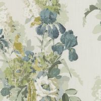 Bird and Iris Linen Fabric