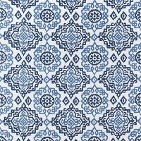 Blue and White Embroidered Fabric