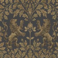Boscobel Oak Gold and Black Wallpaper
