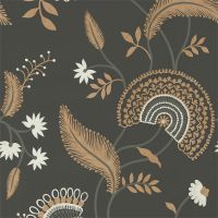 Charcoal Grey Floral Wallpaper