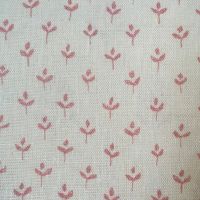 Coco Linen Fabric Faded Red Floral Print