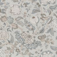 Coromandel Linen Fabric Aqua Taupe Blue White