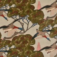 Flying Ducks Velvet Fabric