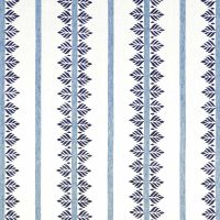 Fern Stripe Linen Fabric Navy Blue
