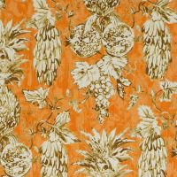 Frutteto Fabric in Orange and Brown
