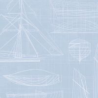 Deauville Sketched Ships Wallpaper