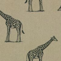 Sample-Giraffe Printed Linen Fabric Sample