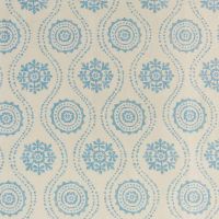Hornfleur Linen Fabric Blue Trellis Printed