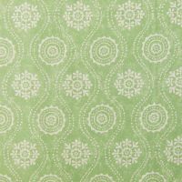 Hornfleur Linen Fabric Green Reverse Trellis