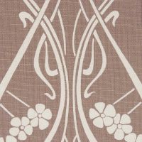 Sample-Ianthe Bloom Stencil Linen Fabric Sample