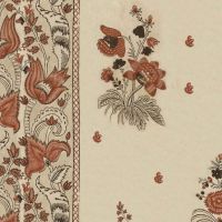 Korond Floral Wallpaper Leather Red Striped