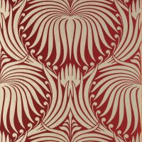 Lotus Wallpaper Bespoke Gilver Red