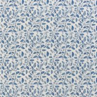 Malabar Linen Fabric Porcelain Blue Leaf Print