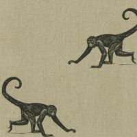 Sample-Monkey Printed Linen Fabric Sample