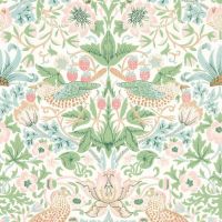 Simply Strawberry Thief Wallpaper Cochineal Pink