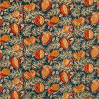 Orange and Blue Velvet Fabric