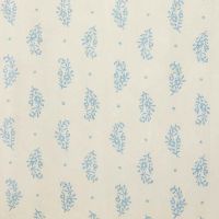 Paisley Sprig Linen Fabric Blue Floral Printed