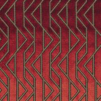 Parioli Velvet Fabric Brick Red Patterned