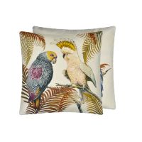 Parrot and Palm Cushion Parchment John Derian