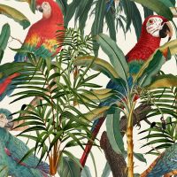 Parrots of Brasil Linen Fabric