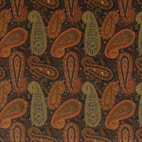 Peregrine Paisley Velvet Fabric Plum Red Orange