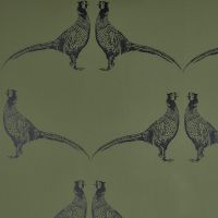 Pheasant Wallpaper in Green from F&P Interiors