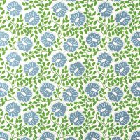 Punch Paisley Linen Fabric Green Blue