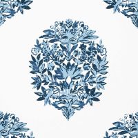 Ridgefield Wallpaper blue Floral Printed