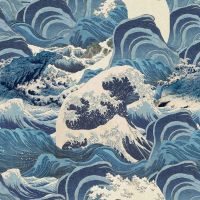 Sea Waves Wallpaper Light Blue
