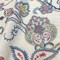 Shiraz Embroidery Fabric in blue and multi colours