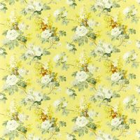 Sorilla Cotton Fabric Mimosa Yellow Green Floral