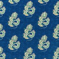 Water Dragon Velvet Fabric