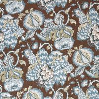 Westmont Linen Fabric Brown and Slate Blue