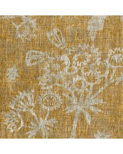 Astrea Linen Fabric Yellow Floral