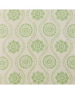 Hornfleur Linen Fabric Green Trellis Printed