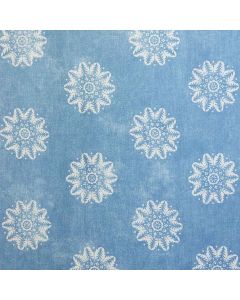 Nordic Linen Fabric Blue Printed