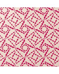 Puzzle Linen Fabric Hot Pink Geometric