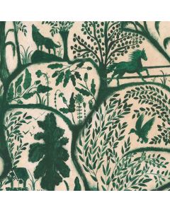 The Enchanted Woodland Wallpaper Green Beige