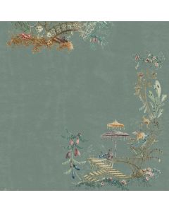 Turquoise Chinoiserie Wallpaper