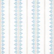 Fern Stripe Linen Fabric Spa Blue