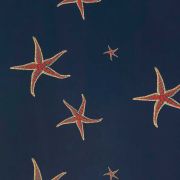 Starfish Wallpaper Navy Blue Sienna Red