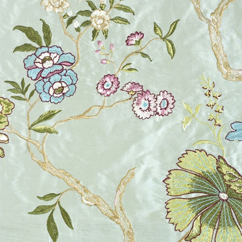 Blue floral curtain fabric online