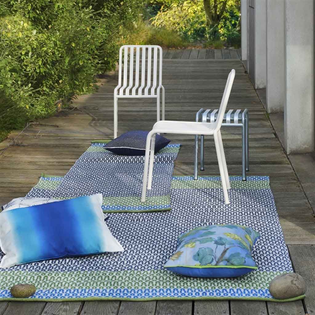 Cortez Indoor-Outdoor Rug in Cobalt Indigo Blue and Green by Designers ...