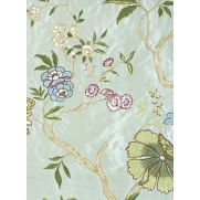 Sample-Oriental Bird Embroidered Silk Fabric Sample