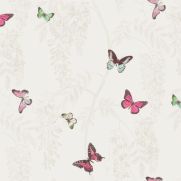 Wisteria & Butterfly Linen Fabric